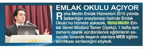 “Emlak Okulu Açıyor”