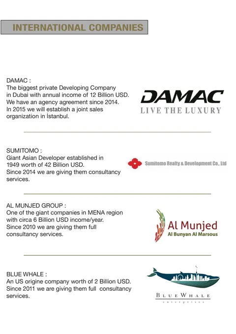 Company Profile 2015 — Sumitomo (2014), DAMAC (2014), Al Munjed (2010), Blue Whale (2011)